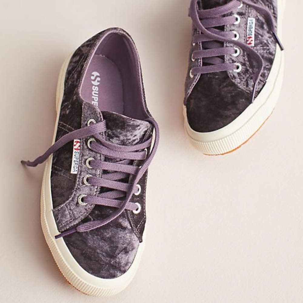EUC Superga Cotu 2750 Purple Velvet Size 8.5US/39.5EU